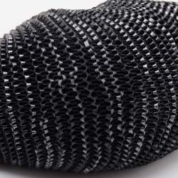 Pre Owned Diane Von Furstenberg Black Chainlink Leather Medium Stephanie Hobo