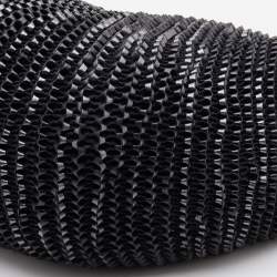 Pre Owned Diane Von Furstenberg Black Chainlink Leather Medium Stephanie Hobo