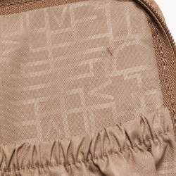 Pre Owned Diane Von Furstenberg Two Tone Brown Fabric and Leather Duffle Bag