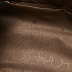 Pre Owned Diane Von Furstenberg Two Tone Brown Fabric and Leather Duffle Bag