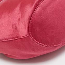 Pre Owned Diane Von Furstenberg Magenta Satin Mini Love Power Drawstring Bucket Bag