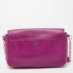 Pre Owned Diane von Furstenberg Purple Leather Flirty Lips Mini Crossbody Bag