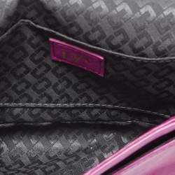 Pre Owned Diane von Furstenberg Purple Leather Flirty Lips Mini Crossbody Bag