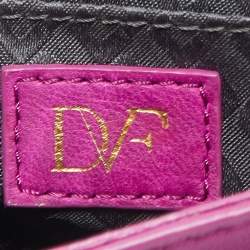 Pre Owned Diane von Furstenberg Purple Leather Flirty Lips Mini Crossbody Bag