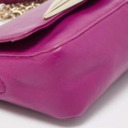Pre Owned Diane von Furstenberg Purple Leather Flirty Lips Mini Crossbody Bag