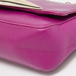 Pre Owned Diane von Furstenberg Purple Leather Flirty Lips Mini Crossbody Bag