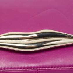 Pre Owned Diane von Furstenberg Purple Leather Flirty Lips Mini Crossbody Bag