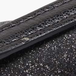 Pre Owned Diane Von Furstenberg Black Glitter Leather Mirco Mini 440 Shoulder Bag