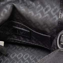 Pre Owned Diane Von Furstenberg Black Glitter Leather Mirco Mini 440 Shoulder Bag