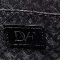 Pre Owned Diane Von Furstenberg Black Glitter Leather Mirco Mini 440 Shoulder Bag