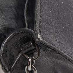 Pre Owned Diane Von Furstenberg Black Glitter Leather Mirco Mini 440 Shoulder Bag