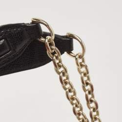 Pre Owned Diane Von Furstenberg Black/Peach Leather and Watersnake Highline Shoulder Bag