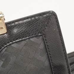 Pre Owned Diane Von Furstenberg Black/Peach Leather and Watersnake Highline Shoulder Bag