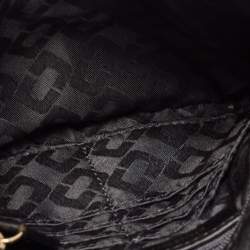 Pre Owned Diane von Furstenberg Black Leather Folio Fringe Clutch