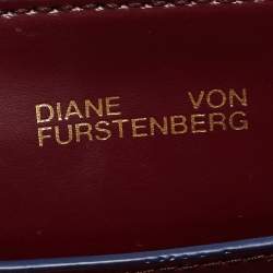 Pre Owned Diane Von Furstenberg Two Tone Blue Leather and Suede Soiree Top Handle Bag