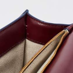 Pre Owned Diane Von Furstenberg Two Tone Blue Leather and Suede Soiree Top Handle Bag