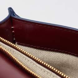 Pre Owned Diane Von Furstenberg Two Tone Blue Leather and Suede Soiree Top Handle Bag