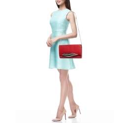 Pre Owned Diane Von Furstenberg Red Leather Flirty Lips Shoulder Bag