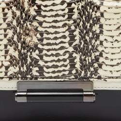 Diane Von Furstenberg Black/White Leather and Watersnake Highline Shoulder Bag