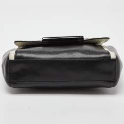 Diane Von Furstenberg Black/White Leather and Watersnake Highline Shoulder Bag