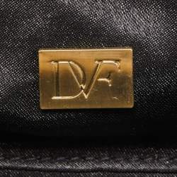 Pre Owned Diane Von Furstenberg Brown Leopard Print Calfhair Lytton Minaudiere Clutch