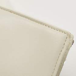 Pre Owned Diane Von Furstenberg Silver/White Sequins and Leather Flap Shoulder Bag