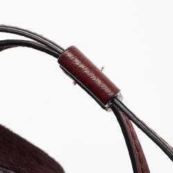 Diane Von Furstenberg Burgundy Calfhair and Leather Mini Love Power Drawstring Bucket Bag