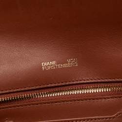 Pre Owned Diane Von Furstenberg Multicolor Suede Stripe East West Clutch