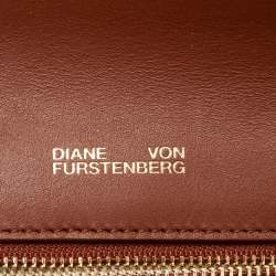 Pre Owned Diane Von Furstenberg Multicolor Suede Stripe East West Clutch