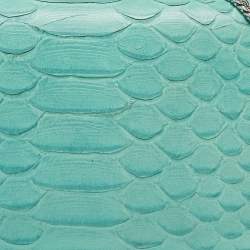  Diane Von Furstenberg Turquoise Python Embossed Leather Lytton Clutch