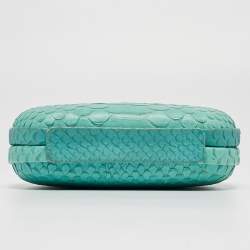  Diane Von Furstenberg Turquoise Python Embossed Leather Lytton Clutch