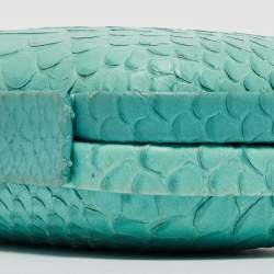  Diane Von Furstenberg Turquoise Python Embossed Leather Lytton Clutch