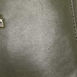 Pre Owned Diane Von Furstenberg Green Leather Fringe Flap Crossbody Bag