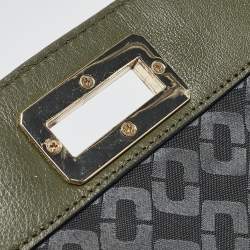 Pre Owned Diane Von Furstenberg Green Leather Fringe Flap Crossbody Bag