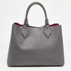 Pre Owned Diane Von Furstenberg Grey Saffiano Leather Large Voyager Carryall Tote