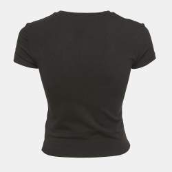 Pre Owned Diesel Black Printed Jersey T-Shirt S