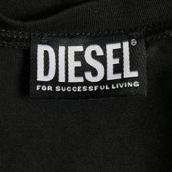 Pre Owned Diesel Black Printed Jersey T-Shirt S