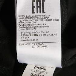 Pre Owned Diesel Black Printed Jersey T-Shirt S