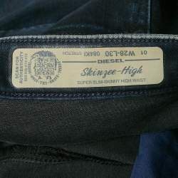 Pre Owned Diesel Navy Blue Denim Skinzee High Jeans M Waist 28"