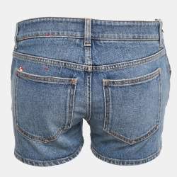 Pre Owned شورت ديزل دنيم أزرق بتفاصيل الشعار مقاس صغير (سمول)