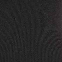 مملوكة مسبقًا Diesel Black Logo Detail Rib Knit Mock Neck Mini Dress S