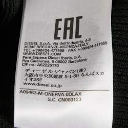 مملوكة مسبقًا Diesel Black Logo Detail Rib Knit Mock Neck Mini Dress S