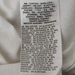 Pre Owned تي شيرت ديزل أبيض بجيرسي بتفاصيل ممزقة مقاس صغير