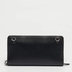 Pre Owned Diesel 1DR  Black Leather Wallet On Strap