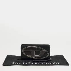 Pre Owned Diesel 1DR  Black Leather Wallet On Strap