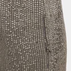 Dina Bar-El Silver Sequin Silk Sleeveless Mini Dress S