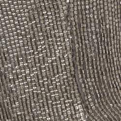 Dina Bar-El Silver Sequin Silk Sleeveless Mini Dress S