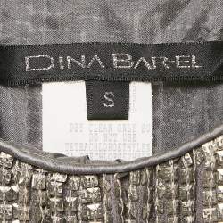 Dina Bar-El Silver Sequin Silk Sleeveless Mini Dress S