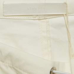 Dion Lee Ivory White Cotton Blend Toggle Parachute Pants S