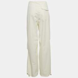 Dion Lee Ivory White Cotton Blend Toggle Parachute Pants S